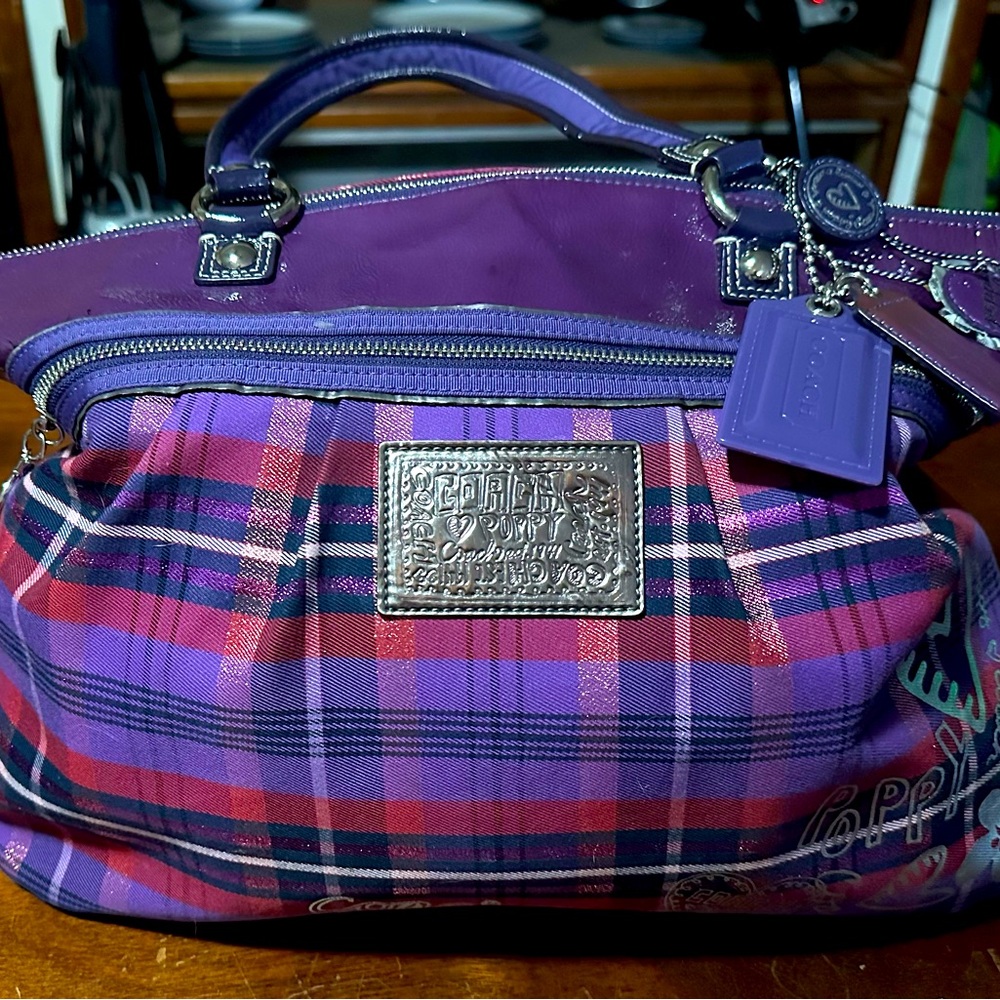 COACH TARTAN POPPY TOTE